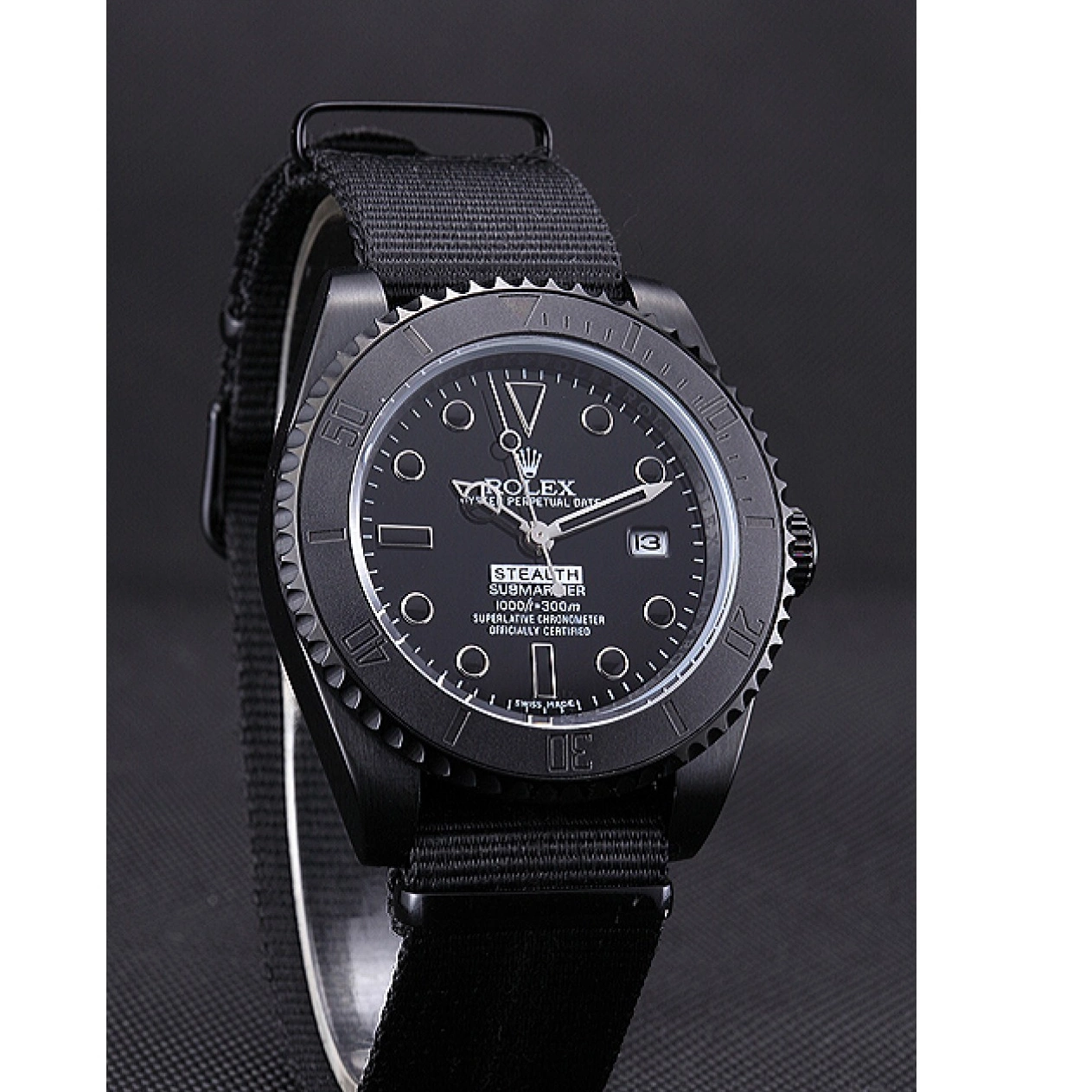 Aaa fake watches 621993 Black Submariner Stealth Rolex 0821